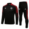 Manchester United Tränings Sweatshirtställ Kvarts-Dragkedja 2021-22 Svart röd Manchester United Tränings Sweatshirtställ Kvarts-Dragkedja 2021-22 Svart röd